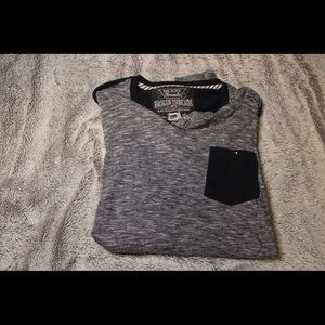 Blue and white Henley shirt